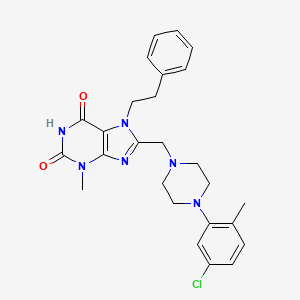 8-[[4-(5-Chloro-2-methylphenyl)-1-piperazinyl]methyl]-3-methyl-7-(2-phenylethyl)purine-2,6-dione