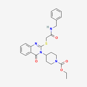 4-[4-Oxo-2-[[2-oxo-2-[(phenylmethyl)amino]ethyl]thio]-3-quinazolinyl]-1-piperidinecarboxylic acid ethyl ester