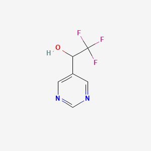 molecular formula C6H5F3N2O B12286417 5-Pyrimidinemethanol, alpha-(trifluoromethyl)- 