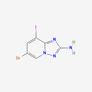 molecular formula C6H4BrIN4 B12286445 6-Bromo-8-iodo-[1,2,4]triazolo[1,5-a]pyridin-2-ylamine 