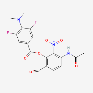 3-Acetamido-6-acetyl-2-nitrophenyl 4-(dimethylamino)-3,5-difluorobenzoate