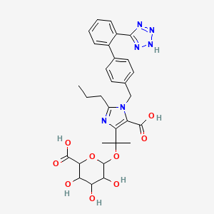 molecular formula C30H34N6O9 B12286470 5-[2-(6-carboxy-3,4,5-trihydroxyoxan-2-yl)oxypropan-2-yl]-2-propyl-3-[[4-[2-(2H-tetrazol-5-yl)phenyl]phenyl]methyl]imidazole-4-carboxylic acid 