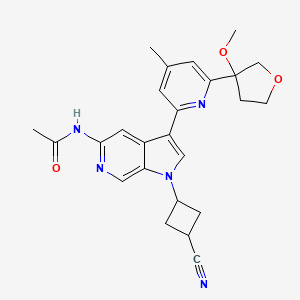 molecular formula C25H27N5O3 B12286485 cis-N-[1-(3-cyanocyclobutyl)-3-[6-[(3R)-3-methoxytetrahydrofuran-3-yl]-4-methyl-2-pyridyl]pyrrolo[2,3-c]pyridin-5-yl]acetamide 