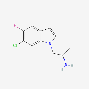 molecular formula C11H12ClFN2 B1228650 (S)-2-(6-氯-5-氟-吲哚-1-基)-1-甲基-乙胺 