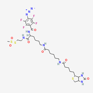 4-azido-2,3,5,6-tetrafluoro-N-[1-(2-methylsulfonylsulfanylethylamino)-1-oxo-6-[6-[5-(2-oxo-1,3,3a,4,6,6a-hexahydrothieno[3,4-d]imidazol-4-yl)pentanoylamino]hexanoylamino]hexan-2-yl]benzamide