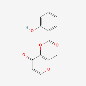 molecular formula C13H10O5 B1228653 Salicylic acid maltol ester CAS No. 147249-34-1
