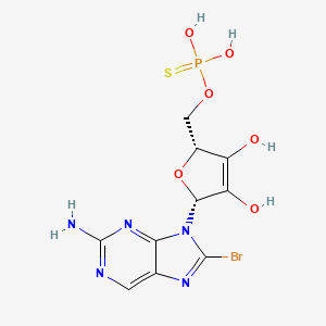 molecular formula C10H11BrN5O6PS B1228655 (2R,5R)-2-(2-amino-8-bromopurin-9-yl)-5-(dihydroxyphosphinothioyloxymethyl)-2,5-dihydrofuran-3,4-diol CAS No. 150418-07-8