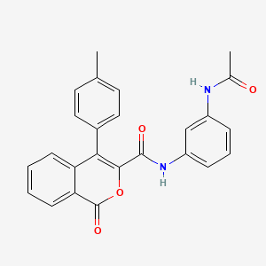 N-(3-Acetamidophenyl)-1-oxo-4-(p-tolyl)-1H-isochromene-3-carboxamide