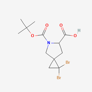 molecular formula C12H17Br2NO4 B12286588 N-t-BOC-4-(2,2-Dibromocyclopropyl)-L-Proline 