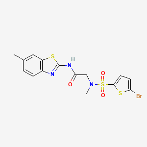 2-[(5-bromo-2-thiophenyl)sulfonyl-methylamino]-N-(6-methyl-1,3-benzothiazol-2-yl)acetamide