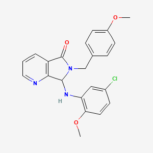 molecular formula C22H20ClN3O3 B1228662 7-(5-chloro-2-methoxyanilino)-6-[(4-methoxyphenyl)methyl]-7H-pyrrolo[3,4-b]pyridin-5-one 