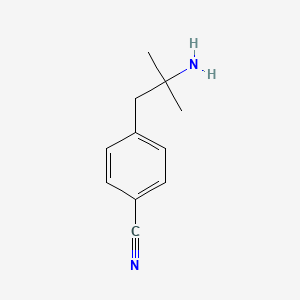 molecular formula C11H14N2 B12286630 4-(2-Amino-2-methylpropyl)benzonitrile 