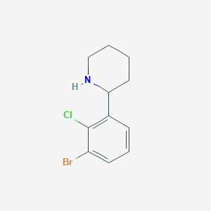 molecular formula C11H13BrClN B12286639 2-(3-Bromo-2-chlorophenyl)piperidine 