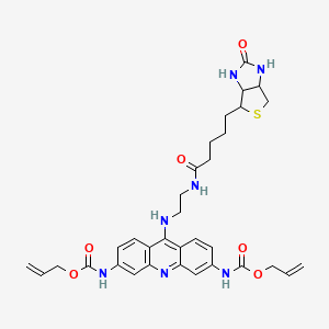 prop-2-enyl N-[9-[2-[5-(2-oxo-1,3,3a,4,6,6a-hexahydrothieno[3,4-d]imidazol-4-yl)pentanoylamino]ethylamino]-6-(prop-2-enoxycarbonylamino)acridin-3-yl]carbamate