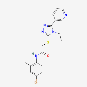 molecular formula C18H18BrN5OS B1228669 N-(4-Bromo-2-methylphenyl)-2-{[4-ethyl-5-(3-pyridinyl)-4H-1,2,4-triazol-3-YL]sulfanyl}acetamide 