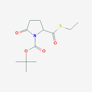 molecular formula C12H19NO4S B12286725 2-[(Ethylthio)carbonyl]-5-oxo-1-pyrrolidinecarboxylic Acid tert-Butyl Ester 