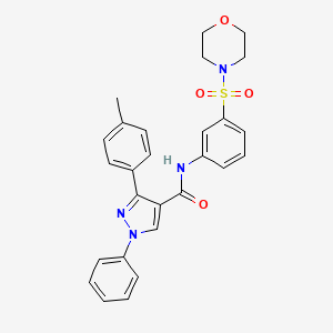 molecular formula C27H26N4O4S B1228673 3-(4-methylphenyl)-N-[3-(4-morpholinylsulfonyl)phenyl]-1-phenyl-4-pyrazolecarboxamide 