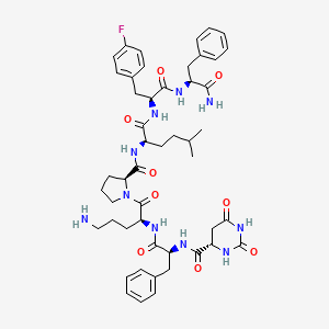 (4S)-Hexahydro-2,6-dioxo-4-pyrimidinecarbonyl-L-phenylalanyl-L-ornithyl-L-prolyl-5-methyl-D-norleucyl-4-fluoro-L-phenylalanyl-L-phenylalaninamide