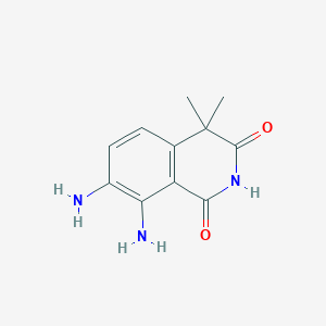 molecular formula C11H13N3O2 B12286752 1,3(2H,4H)-Isoquinolinedione, 7,8-diamino-4,4-dimethyl- CAS No. 99911-03-2