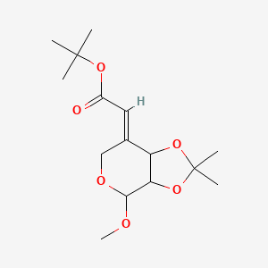 molecular formula C15H24O6 B12286762 (4E)-4-Deoxy-4-[2-(1,1-dimethylethoxy)-2-oxoethylidene]-2,3-O-(1-methylethylidene)-beta-L-erythropentopyranoside Methyl Ether 