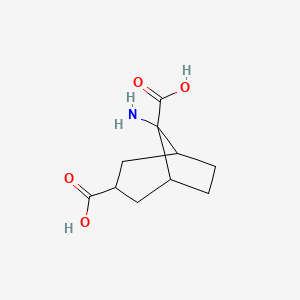 molecular formula C10H15NO4 B12286770 8-Aminobicyclo[3.2.1]octane-3,8-dicarboxylic acid 