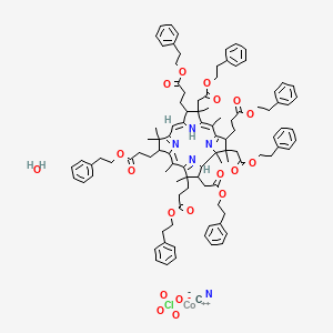 molecular formula C102H118ClCoN5O19 B12286774 Cyanoaqua-cobyrinic acid heptakis(2-phenylethyl ester) 