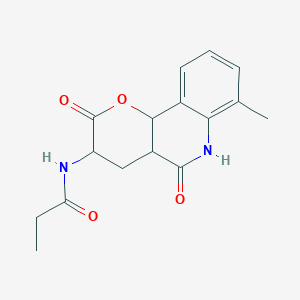 molecular formula C16H18N2O4 B1228678 N-(7-甲基-2,5-二氧代-4,4a,6,10b-四氢-3H-吡喃并[3,2-c]喹啉-3-基)丙酰胺 