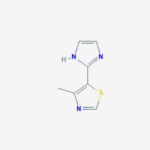 molecular formula C7H7N3S B12286819 5-(2-Imidazolyl)-4-methylthiazole 