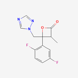 4-(2,5-Difluorophenyl)-3-methyl-4-(1,2,4-triazol-1-ylmethyl)oxetan-2-one