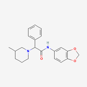 molecular formula C21H24N2O3 B1228690 N-(1,3-benzodioxol-5-yl)-2-(3-methyl-1-piperidinyl)-2-phenylacetamide 