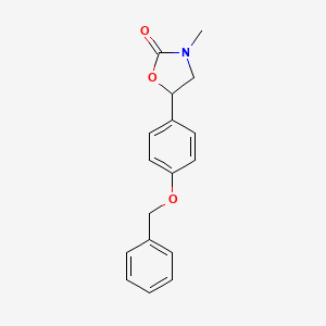 molecular formula C17H17NO3 B12286926 3-Methyl-5-(4-phenylmethoxyphenyl)-1,3-oxazolidin-2-one 