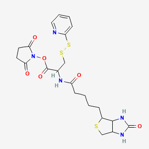 (2,5-Dioxopyrrolidin-1-yl) 2-[5-(2-oxo-1,3,3a,4,6,6a-hexahydrothieno[3,4-d]imidazol-4-yl)pentanoylamino]-3-(pyridin-2-yldisulfanyl)propanoate