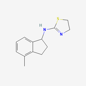 molecular formula C13H16N2S B12286963 N-(2,3-Dihydro-4-methyl-1H-inden-1-yl)-4,5-dihydro-2-thiazolamine 