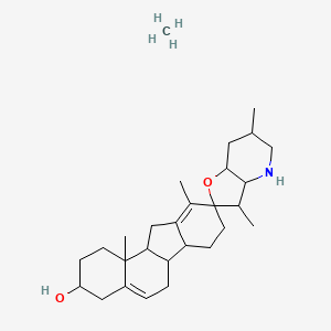 3',6',10,11b-tetramethylspiro[2,3,4,6,6a,6b,7,8,11,11a-decahydro-1H-benzo[a]fluorene-9,2'-3a,4,5,6,7,7a-hexahydro-3H-furo[3,2-b]pyridine]-3-ol;methane