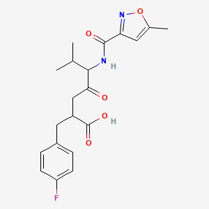 molecular formula C20H23FN2O5 B12287063 (alphaR)-4-Fluoro-alpha-[(3S)-4-methyl-3-[[(5-methyl-3-isoxazolyl)carbonyl]amino]-2-oxopentyl]-benzenepropanoic acid 