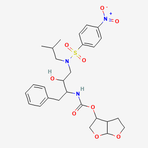 2,3,3a,4,5,6a-hexahydrofuro[2,3-b]furan-4-yl N-[3-hydroxy-4-[2-methylpropyl-(4-nitrophenyl)sulfonylamino]-1-phenylbutan-2-yl]carbamate