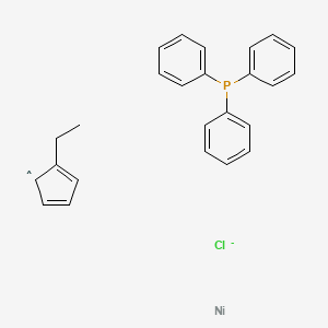 molecular formula C25H24ClNiP- B12287087 Chloro(ethylcyclopentadienyl)(triphenylphosphinenickel(II) 