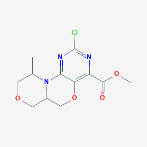 molecular formula C12H14ClN3O4 B12287119 Methyl 4-chloro-14-methyl-8,12-dioxa-1,3,5-triazatricyclo[8.4.0.02,7]tetradeca-2,4,6-triene-6-carboxylate 