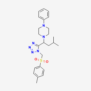 1-[3-Methyl-1-[1-[(4-methylphenyl)sulfonylmethyl]-5-tetrazolyl]butyl]-4-phenylpiperazine