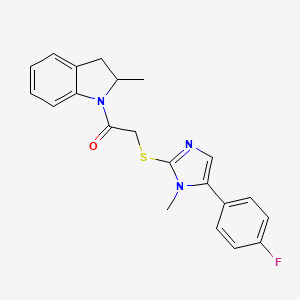 2-[[5-(4-Fluorophenyl)-1-methyl-2-imidazolyl]thio]-1-(2-methyl-2,3-dihydroindol-1-yl)ethanone