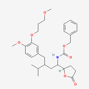 molecular formula C30H41NO7 B12287225 benzyl N-[3-[[4-methoxy-3-(3-methoxypropoxy)phenyl]methyl]-4-methyl-1-(5-oxooxolan-2-yl)pentyl]carbamate 