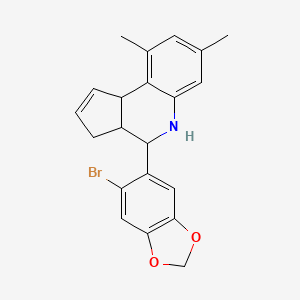 4-(6-bromo-1,3-benzodioxol-5-yl)-7,9-dimethyl-3a,4,5,9b-tetrahydro-3H-cyclopenta[c]quinoline