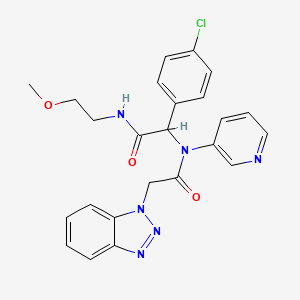 2-[[2-(1-benzotriazolyl)-1-oxoethyl]-(3-pyridinyl)amino]-2-(4-chlorophenyl)-N-(2-methoxyethyl)acetamide