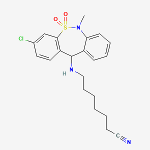 7-[(3-chloro-6-methyl-5,5-dioxo-11H-benzo[c][2,1]benzothiazepin-11-yl)amino]heptanenitrile