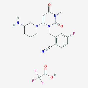 2-[[6-(3-Aminopiperidin-1-yl)-3-methyl-2,4-dioxopyrimidin-1-yl]methyl]-4-fluorobenzonitrile;2,2,2-trifluoroacetic acid