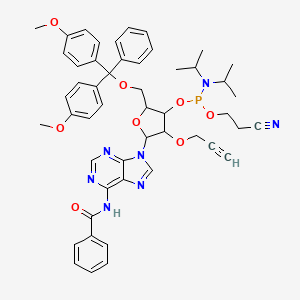 molecular formula C50H54N7O8P B12287262 N-[9-[5-[[bis(4-methoxyphenyl)-phenylmethoxy]methyl]-4-[2-cyanoethoxy-[di(propan-2-yl)amino]phosphanyl]oxy-3-prop-2-ynoxyoxolan-2-yl]purin-6-yl]benzamide 