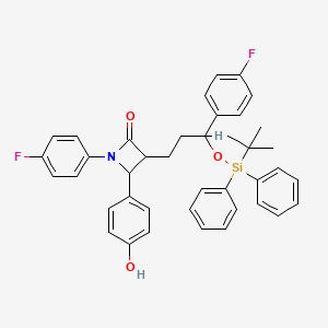 molecular formula C40H39F2NO3Si B12287266 3-[3-[Tert-butyl(diphenyl)silyl]oxy-3-(4-fluorophenyl)propyl]-1-(4-fluorophenyl)-4-(4-hydroxyphenyl)azetidin-2-one 