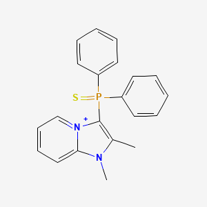 molecular formula C21H20N2PS+ B1228730 (1,2-Dimethyl-3-imidazo[1,2-a]pyridin-4-iumyl)-diphenyl-sulfanylidenephosphorane 