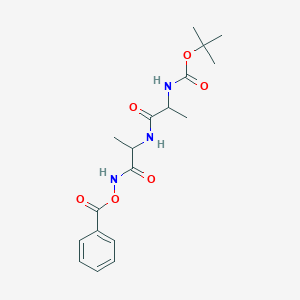 molecular formula C18H25N3O6 B12287314 [2-[2-[(2-Methylpropan-2-yl)oxycarbonylamino]propanoylamino]propanoylamino] benzoate 