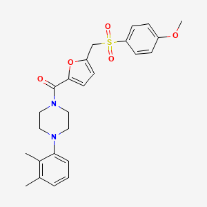 molecular formula C25H28N2O5S B1228735 [4-(2,3-Dimethylphenyl)-1-piperazinyl]-[5-[(4-methoxyphenyl)sulfonylmethyl]-2-furanyl]methanone 